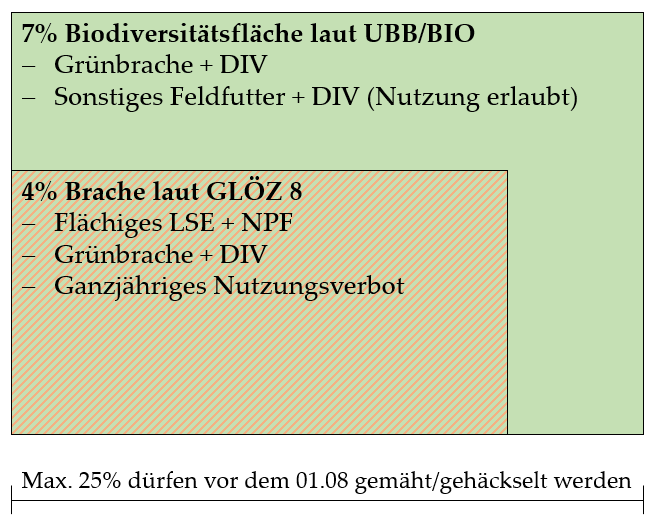 Antragstellung der Brache aus GLÖZ 8 vs. Biodiversitätsfläche aus UBB/BIO
