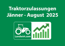Titelbild: Traktorenzulassungen Jänner-August 2025