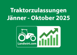 Titelbild: Traktorenzulassungen Jänner-Oktober 2025