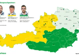 Titelbild: Stützpunkte und Vertriebsstruktur des Lagerhaus Technik-Center (LTC)